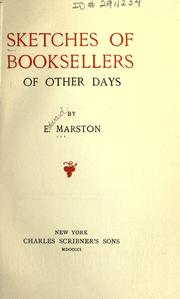 Cover of Sketches of booksellers of other days by Edward Marston