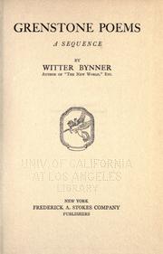 Cover of Grenstone poems by Witter Bynner