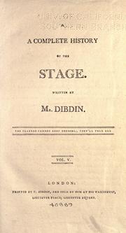 Front cover of A complete history of the English stage by Charles Dibdin