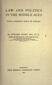 Cover of Law and politics in the middle ages by Edward Jenks