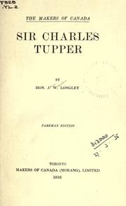 Cover of Sir Charles Tupper by J. W. Longley