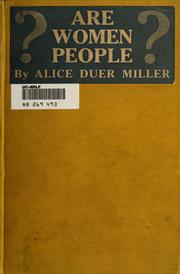Front cover of Are women people? by Alice Duer Miller