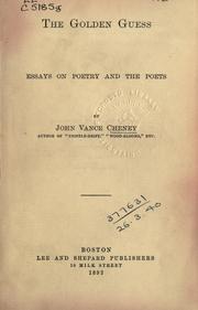 Cover of The golden guess by John Vance Cheney