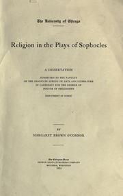Front cover of Religion in the plays of Sophocles by Margaret Brown O'Connor