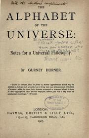Front cover of The alphabet of the universe by Gurney Horner