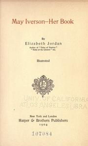 Cover of May Iverson--her book by Elizabeth Garver Jordan