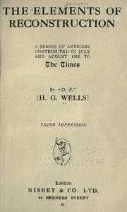 Front cover of The elements of reconstruction by H. G. Wells
