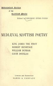 Front cover of Mediaeval Scottish poetry by George Eyre-Todd