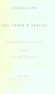 Cover of Autobiography of Rev. James B. Finley by James B. Finley