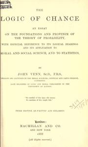 Front cover of The logic of chance by Venn, John