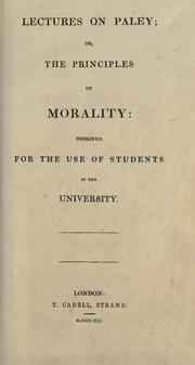 Cover of Lectures on Paley by William Paley