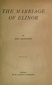 Front cover of The marriage of Elinor by Margaret Oliphant