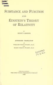 Cover of Substanzbegriff und Funktionsbegriff by Ernst Cassirer