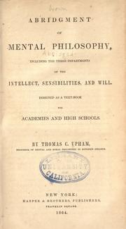 Cover of Abridgement of mental philosophy by Thomas Cogswell Upham