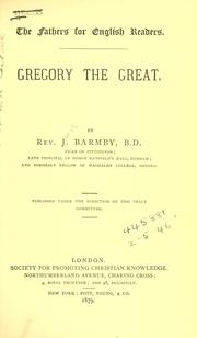 Front cover of Gregory the Great by Barmby, J. (James), 1822-1897