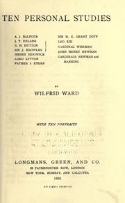 Front cover of Ten personal studies by Ward, Wilfrid Philip, 1856-1916
