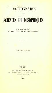 Front cover of Dictionnaire des sciences philosophiques by Adolphe Franck