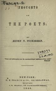 Cover of Thoughts on the poets by Henry T. Tuckerman