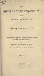 Cover of History of the reformation of the Church of England by Burnet, Gilbert