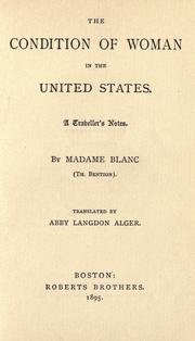 Front cover of The condition of woman in the United States by Th Bentzon
