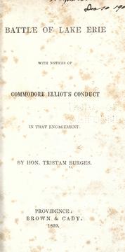 Front cover of Battle of Lake Erie by Tristam Burges