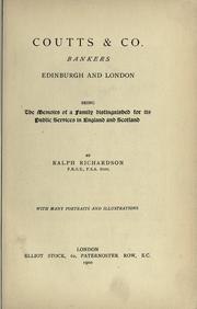 Front cover of Coutts & Co., bankers, Edinburgh and London by Ralph Richardson
