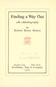 Cover of Finding a way out by Robert Russa Moton