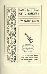 Front cover of Later love letters of a musician by Myrtle Reed