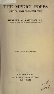 Front cover of The Medici popes by Vaughan, Herbert M.