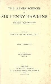 Front cover of The reminiscences of Sir Henry Hawkins, Baron Brampton by Brampton, Henry Hawkins Baron