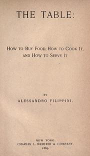 Cover of The table by Alexander Filippini