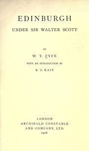Front cover of Edinburgh under Sir Walter Scott by W. T. Fyfe
