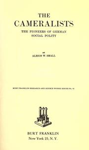 Front cover of The cameralists by Albion Woodbury Small