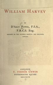Cover of William Harvey by Sir D'Arcy Power