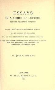 Cover of Essays by John Foster