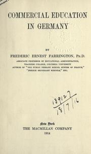 Cover of Commercial education in Germany by Frederic Ernest Farrington