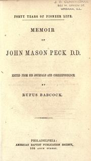 Cover of Forty years of pioneer life by John Mason Peck