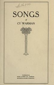 Front cover of Songs of Cy Warman by Cy Warman