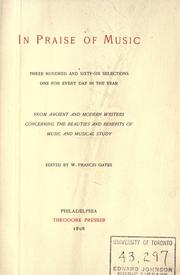 Front cover of In praise of music by W. Francis Gates