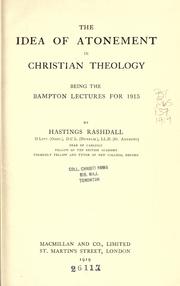 Front cover of The idea of atonement in Christian theology by Hastings Rashdall