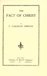 Front cover of The Fact of Christ by Simpson, Patrick Carnegie