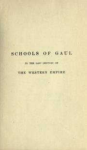 Front cover of Schools of Gaul by T. J. Haarhoff