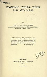 Front cover of Economic cycles by Moore, Henry Ludwell