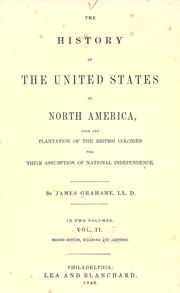 Cover of The history of the United States of North America by Grahame, James
