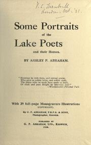Cover of Some portraits of the Lake Poets and their homes by Ashley Perry Abraham