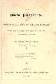 Front cover of The poets' pleasaunce, or, Garden of all sorts of pleasant flowers by Eden Warwick