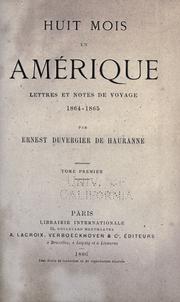 Front cover of Huit mois en Amérique by Ernest Duvergier de Hauranne