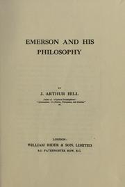 Front cover of Emerson and his philosophy by John Arthur Hill