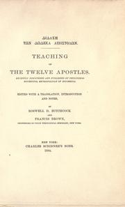Front cover of ...Teaching of the twelve apostles by Francis Brown