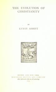 Front cover of The evolution of Christianity by Lyman Abbott